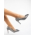 Pantofi dama gri cu toc din material textil Friera, 3 - Kalapod.net