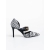 Pantofi dama albi cu negru cu toc din material textil Sadiya, 8 - Kalapod.net