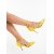 Pantofi dama cu toc galbeni din material textil Armara, 4 - Kalapod.net