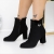 Botine dama cu toc negre din material textil Kamana - Kalapod.net