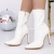 Botine dama cu toc albe din piele ecologica lacuita Zenara - Kalapod.net