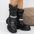 Cizme dama negre din piele ecologica si material textil Belari, 3 - Kalapod.net