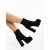 Botine dama cu toc negre din material textil Nuvera - Kalapod.net