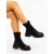 Botine dama negre din piele ecologica si material textil Kimola, 6 - Kalapod.net