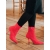Botine dama fucsia din material textil Adisia - Kalapod.net