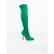 Cizme dama cu toc verde din material textil  Santera, 7 - Kalapod.net