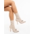 Botine dama cu toc bej din material textil Zemira, 2 - Kalapod.net