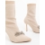 Botine dama cu toc bej din material textil Zemira, 6 - Kalapod.net