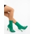Botine dama cu toc verzi din material textil Zemira - Kalapod.net