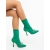 Botine dama cu toc verzi din material textil Zemira, 4 - Kalapod.net