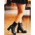 Botine dama cu toc negre din piele ecologica Wilfreda - Kalapod.net