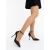 Pantofi dama cu toc negri din material textil Zafara - Kalapod.net