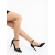 Pantofi dama cu toc negri din material textil Filda, 2 - Kalapod.net