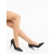 Pantofi dama cu toc negri din material textil Vicara - Kalapod.net