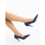 Pantofi dama cu toc albastri din material textil Vicara - Kalapod.net