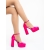Pantofi dama cu toc fucsia din material textil Brilia - Kalapod.net
