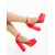 Pantofi dama cu toc rosii din material textil Brilia - Kalapod.net