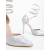 Pantofi dama cu toc argintii din material textil Radica, 6 - Kalapod.net