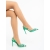 Pantofi dama cu toc verzi din material textil Danara, 2 - Kalapod.net