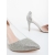 Pantofi dama cu toc argintii din material textil Sensoria, 6 - Kalapod.net