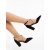 Pantofi dama cu toc negri din material textil Harari - Kalapod.net