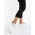 Tenisi dama cu platforma albi cu roz din material textil Rainara, 3 - Kalapod.net