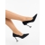Pantofi dama cu toc negri din material textil Hadara, 4 - Kalapod.net