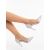 Pantofi dama cu toc argintii din material textil Veloria, 4 - Kalapod.net