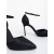 Pantofi dama cu toc negri cu sclipici din material textil  Micaro, 6 - Kalapod.net