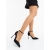 Pantofi dama cu toc negri din material textil Micaro, 3 - Kalapod.net