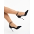 Pantofi dama cu toc negri din material textil Micaro - Kalapod.net