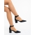 Pantofi dama cu toc negri din material textil Vindia - Kalapod.net