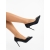 Pantofi dama cu toc negri din material textil Severa, 4 - Kalapod.net