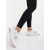 Pantofi sport dama albi cu roz din piele ecologica si material textil Lalona - Kalapod.net