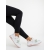 Pantofi sport dama albi cu roz din piele ecologica si material textil Lalona, 2 - Kalapod.net