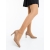 Pantofi dama cu toc bej inchis din material textil Lysana, 3 - Kalapod.net