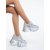 Pantofi sport dama cu platforma argintii din material textil Nareta - Kalapod.net