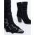 Cizme dama cu toc negre din material textil Dunara, 6 - Kalapod.net