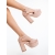 Sandale dama cu toc roz din material textil Elenia, 4 - Kalapod.net