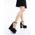 Pantofi dama cu toc negri din material textil Letema - Kalapod.net