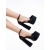 Pantofi dama cu toc negri din material textil Letema, 4 - Kalapod.net