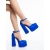 Pantofi dama cu toc albastri din material textil Letema, 3 - Kalapod.net