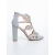Sandale dama cu toc argintii din material textil Dalania, 5 - Kalapod.net