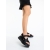 Sandale dama cu platforma negre din material textil Asavia, 3 - Kalapod.net