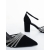 Pantofi dama cu toc negri din material textil Tesada, 6 - Kalapod.net