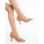 Pantofi dama cu toc bej inchis din material textil Amandi - Kalapod.net