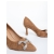 Pantofi dama cu toc bej inchis din material textil Amandi, 6 - Kalapod.net