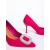 Pantofi dama cu toc roz din material textil Nomadia, 6 - Kalapod.net