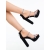 Sandale dama cu toc negre din material textil Lasera, 4 - Kalapod.net