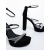 Sandale dama cu toc negre din material textil Lasera, 6 - Kalapod.net